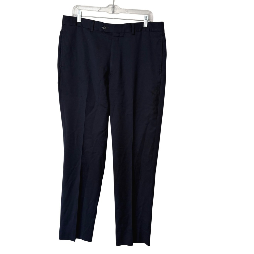 Brooks Brothers Madison Pants 36x32 Black Stretch Merino Wool Luxury Trousers